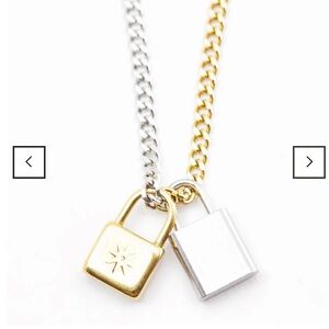 Rellery x Peyton Baxter Gold / Silver Locks Necklace NWT